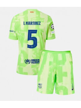 Barcelona Inigo Martinez #5 Ausweichtrikot für Kinder 2024-25 Kurzarm (+ Kurze Hosen)